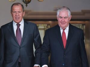 Russian Foreign Minister Sergei Lavrov (left) and US Secretary of State Rex Tillerson in Washington earlier this year (AFP/File Photo)