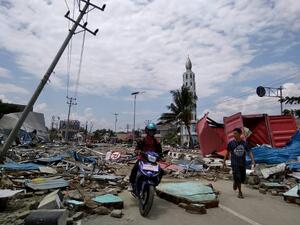 The national disaster agency put the official death toll so far at 384. (AFP)