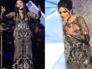 أحلام ونادين نجيم في نفس الفستان