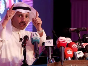 The Israeli delegation left the talks following the remarks by Al-Ghanim (pictured above) and several other parliamentarians in the midst of applause (AFP/File)