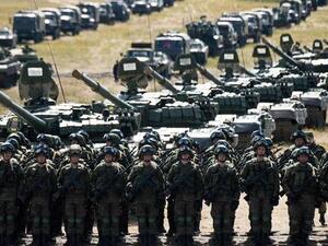 Russian troops and military equipment parade with China and Mongolia in Siberia. (AFP/File)