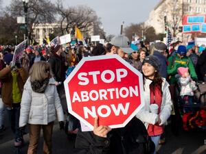 Anti-abortion activists participate in the "March for Life," outside the US Supreme Court in Washington, DC
SAUL LOEB / AFP