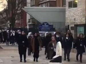 In it a man can be heard making horrendous comments about the young girls, referring to them as 'black c***s with f***** sarees on' in Bow, east London  (Facebook) 