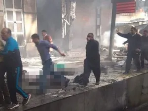 Train burst into flames while coming into a station in Egypt (Twitter/ATEEKSTER)