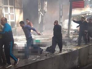 Train burst into flames while coming into a station in Egypt (Twitter/ATEEKSTER)