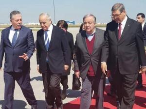 Secretary-General of the United Nations Antonio Guterres arrived, Saturday in Tunisia to attend the Arab League Summit (Twitter)