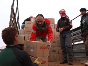 UN distributed aid to thousands of Syrians (Twitter)