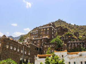 Located about 28 miles west of Abha, "Rijal Alma" is one of the most prominent cultural and archeological destinations in Saudi Arabia (Shutterstock)