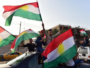 Kurdish Regional Government (KRG) flags (Shutterstock)