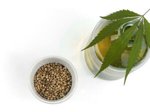 Hemp oil in a bottle  (Shutterstock)