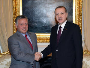 Jordan's king, Abdullah, and the Turkish president, Recep Tayyip Erdogan ( AFP/ File Photo)