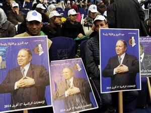 Supporters of Algerian President Abdelazziz Bouteflika gather during a political meeting ahead of the country's presidential election in 2014. (AFP/Farouk Batiche) Supporters of Algerian President Abdelazziz Bouteflika gather during a political meeting ahead of the country's presidential election in 2014. (AFP/Farouk Batiche)