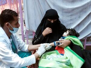 Currently more than 2,100 people - 50% of whom are children - have died from the disease (AFP)
