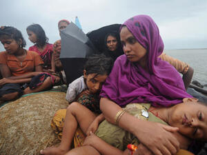 Rohingya Muslims seeking to cross the Naf River into Bangladesh are turned away by border guards. (AFP/ File Photo)