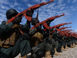 Afghan police running a training drill. (AFP/File)