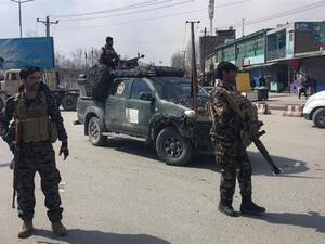Afghan security forces keeping watch near the site of an explosion in Kabul, Afghanistan, on March 9, 2018. ( AFP/ File)
