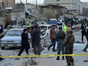 The site of a car bombing in Kabul earlier this year (AFP)