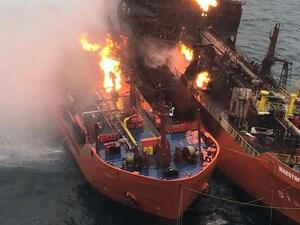 احتراق الغاز المسال في ناقلتين في البحر الأسود