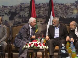 Hamas and Fatah officials discuss reconciliation in Gaza. (AFP/file)  