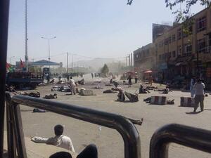 The aftermath of an explosion in Kabul, which claimed the lives of at least 29 people. (Twitter) 