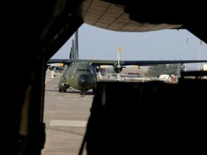 Humanitarian aid transported on board an air force Transall C-160 aircraft of the German armed forces at the Incirlik Airbase near Adana in Turkey on 15 August, 2014 (AFP/file)