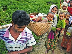 Rohingya refugees who had been stranded in the 'no-man's land' between Myanmar and Bangladesh. (AFP/ File Photo)