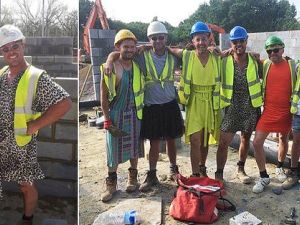 Boiling builders wearing skirts (Twitter)