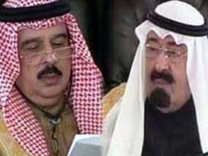العاهل السعودي الملك عبد الله بن عبد العزيز ونظيره البحريني الملك حمد بن عيسى آل خليفة