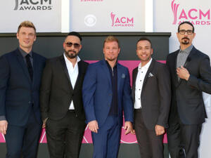 The Backstreet Boys performed at the sold-out Blended music festival at Dubai Media City Amphitheatre (Source: Kathy Hutchins / Shutterstock)