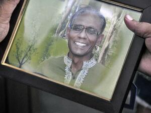 A photo of the slain professor. (AFP/Abdullah Iqbal)