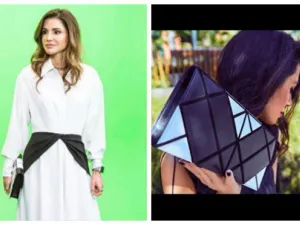الملكة رانيا تتألق بحقيبة من مجموعة رولا بهنام