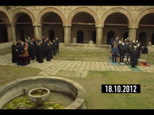 Macedonian Muslims and Christians simultaneously seek God's mercy. (YouTube screengrab)