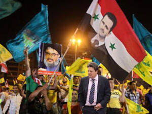 British Leader Nick Griffin may just be in Lebanon to learn about Hezbollah's anti-Jihadi programme. (image from Karl reMarks)
