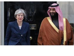 In March 2018, the UK and Saudi Arabia agreed a goal of £65 billion ($90 billion) of mutual trade and investment in the coming years during a meeting between the UK’s Prime Minister Theresa May and Crown Prince Mohammed bin Salman. (AFP)