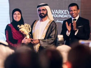 Palestinian teacher Hanan Al Hroub. (Image Credit: Virendra Saklani/ Gulf News)
