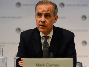 The Governor of the Bank of England, Mark Carney attends a press conference at the Bank of England in London on February 25, 2019.(AFP)