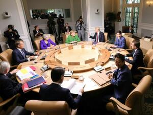 G7 Leaders participate in a working session of the G7 Summit in La Malbaie, Quebec, Canada, June 8, 2018. (AFP/ File)