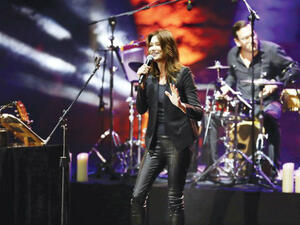 Carla Bruni performs at the Beiteddine International Art Festival on Monday. (Source: AFP)