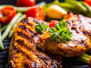 ستيك الدجاج والخضروات