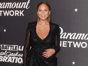 The 32-year-old model is expecting her second child with her 'All of Me' hitmaker husband John Legend (Source: Kathy Hutchins - Shutterstock)