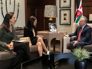 His Majesty King Abdullah II receives Vice President and Foreign Minister of #Panama Isabel de Saint Malo de Alvarado (Twitter)