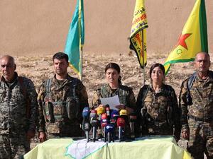 The Syrian Democratic Forces announce the beginning of the operation. (AFP/Delil Souleiman)