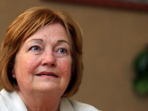 Irish Nobel Peace Prize Laureate Mairead Corrigan Maguire will be one of fifteen women to attempt to break the Israel blockade aboard the Zaytouna-Oliva boat. (AFP/Janek Skarzynski)