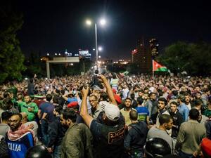 An image taken from Saturday's night protest in Amman, near the Fourth Circle. (Twitter/Ali Saadi)