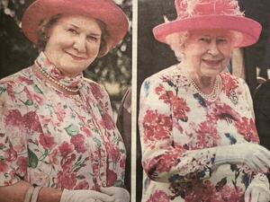 Her Majesty (left) and Hyacinth Bucket (right) (Twitter)