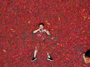 Chilli eating contest in Hunan province, China  (Twitter)
