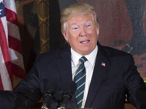 US President Donald Trump speaks during the Friends of Ireland Luncheon for the visit of Taoiseach of Ireland Enda Kenny at the US Capitol on March 16, 2017. (AFP/Saul Loeb)