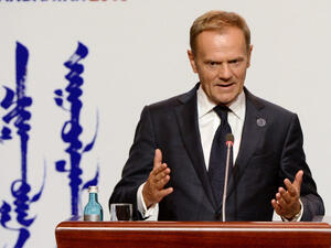 European Council President Donald Tusk says the military strikes against Syria were "necessary and proportionate" (AFP/File Photo)	