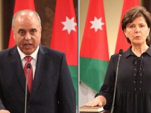 Education Minister Azmi Mahafzah and Tourism Minister Lina Annab (Twitter)