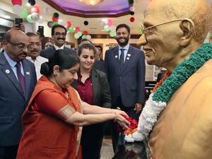 Zayed Gandhi digital museum at the Manarat Al Saadiyat in Abu Dhabi (Twitter)